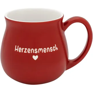GRUSS & CO Tasse bauchig 0,41 l Rot/Naturfarben