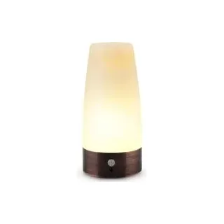 Tischleuchte, Retro-led-nachtlicht, Nachttischlampe Mit Kabellosem Bewegungssensor, Betrieb Mit 3 Aaa-batterien (1,5 V), Kunststoff, Weißes Licht, Rund. – Crezuo
