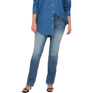 Carmakoma by Only Damen Jeans CARALICIA DOT258 Straight Fit Blau 15282955 Normaler Bund W 52 L 32