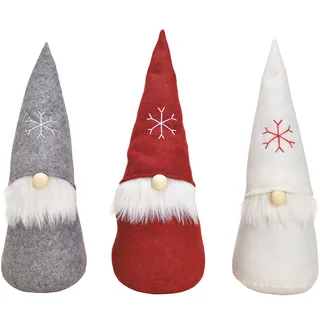 Spetebo Wichtel XXL im 3er Set - 50 cm in 3 Farben - Deko Weihnachtszeit | Weihnachtswichtel Sitzend Zwerg Kantenhocker Paar Pärchen Dekowichtel Stoffwichtel Plüschwichtel Zwergenpaar Winterdeko