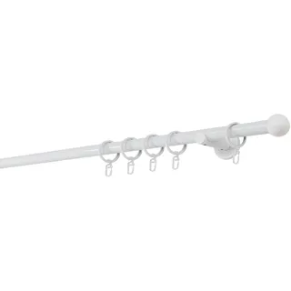 ONDECO Vorhangstange Ball 1-läufig Ø 20 mm 350 cm Weiß