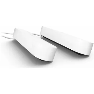 Philips Hue LED Tischleuchte Play White & Color Ambiance Tischleuchte Weiß inkl. Netzteil - Doppelp, keine Angabe, Leuchtmittel enthalten: Ja, fest verbaut, LED, warmweiss, Tischleuchte, Nachttischlampe, Tischlampe weiß
