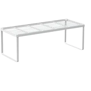 JONASHER Küchenschrank, Aufbewahrungsregal, stapelbar, Draht, Gewürzregal, Organizer, robust, platzsparend für Badezimmer, Schlafzimmer, Schrank, Waschküche, Büro, Arbeitsplatte, Weiß, 1 Stück