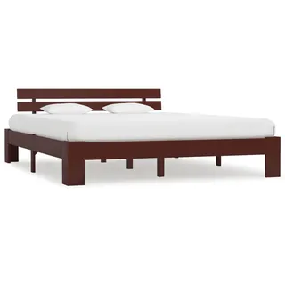 vidaXL Massivholzbett 160 x 200 cm Dunkelbraun