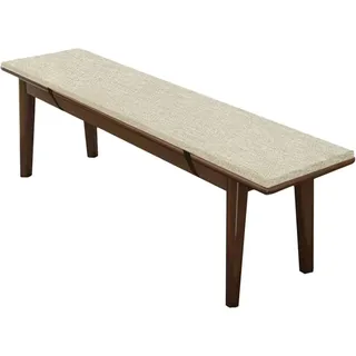 WEALSFUN Stuhlkissen Bankauflage Bankkissen Unterseite Antirutsch Bezug Waschbar Sitzauflag für Fensterbank Gartenbank Schaukel Terrasse Esstisch Outdoor Drinnen,Weiß 140x40x3CM