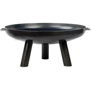 Gardener Feuerschale 117 – schwarz, aus Rohstahl, mit Grillfunktion – 3 Größen Ø 70 cm x 38 cm