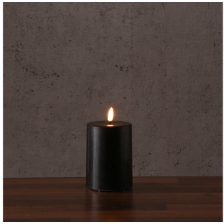 Deluxe Homeart LED-Kerze MIA Echtwachs Deluxe Wachsspiegel flackernd H: 10cm D: 7,5cm schwarz schwarz