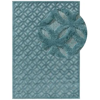 Kunstloft Teppich, Türkis, Kunststoff, Rechteckig, 160x1 cm, wasserabweisend, Teppiche & Böden, Teppiche, Outdoorteppiche