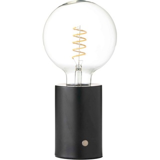 Northpoint Nachttischlampe LED Akku Tischlampe Tischleuchte Edison Glühbirne mit Glühdraht schwarz