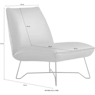 Egoitaliano Sessel Lia Loungesessel Leder 62 x 73 x 79 cm rot