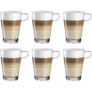 LEONARDO Latte-Macchiato Becher 0,35 l Transparent 6 St.