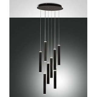 Fabas Luce Prado LED-Cluster-Pendel-Deckenleuchte aus schwarzem Glas