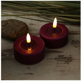 Deluxe Homeart LED-Kerze LED Teelichter Mia Deluxe Kunststoff flackernd D: 6,1cm beere 2St. (2-tlg) lila