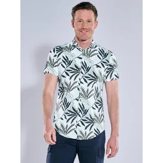 engbers Herren Kurzarm-Hemd gemustert Grün slim fit Haifisch - L