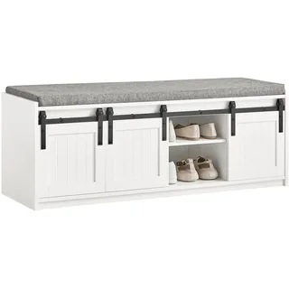 SoBuy Schuhbank 120 x 45 x 35 cm weiß / weiß