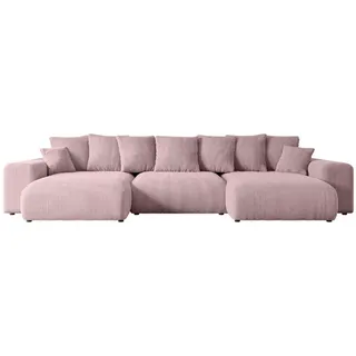 altdecor Ecksofa Cord 6-Sitzer Rosa
