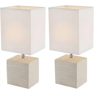 GLOBO Nachttischlampe Weiß 2 St.