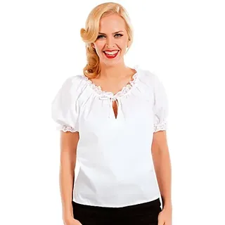 Rüschenbluse für Damen, weiß