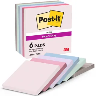 Post-it Haftnotiz 654-6SS-SOUL, 76x76mm 90Blatt 6St.