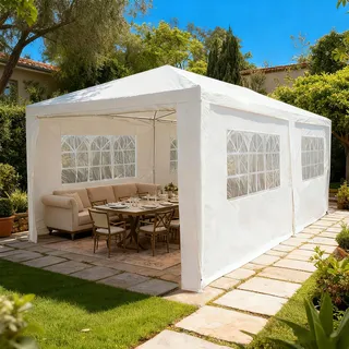 Partyzelt KONIFERA "Ronda", weiß (weiß, weiß), B/H/T: 600cm x 265cm x 300cm, Pavillons, Partyzelt, BxTxH: 600x300x265 cm