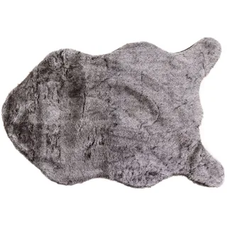NOOR LIVING Fellteppich Cozy Moments Syntetik Dekofell ca. 60x90x2 cm, Fleck, Höhe: 2 mm grau