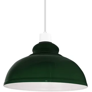 DCVoltage Industrielle Deckenpendelleuchte im Retro-Stil mit kurvigen, kuppelförmigen Metall-Lampenschirmen. Einfach zu montieren (Grün)