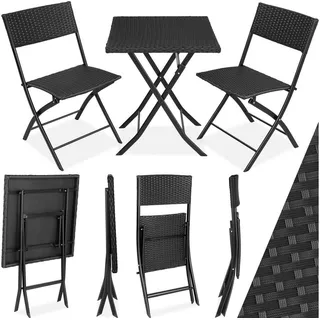 tectake Sitzgruppe Trevi, (Set, 3-tlg) schwarz