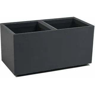 Ondis24 Blumenkübel, Blumentopf Caro Beton Optik Pflanzkübel, pflanzkübel XXL auf Rollen aus Kunststoff 100% Recycled groß außen (Anthrazit, 80 cm)