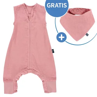 Alvi Sommer-Schlafsack mit Füßen Musselin / Sleep-Overall Light Mull + GRATIS Halstuch - Fox Glove - Gr. 70 cm