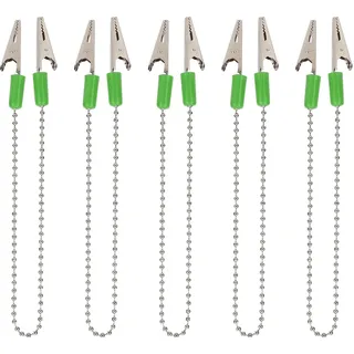 5 Stück Serviettenhalter Lätzchen Clips für Zahnarzt, Korn Kette Serviette Clips Handtuch Schürze Lätzchen Metall Serviette Clip Kette, Serviettenhalter Mit Flexibler Stahlkugelkette(Grün)