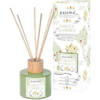 Raumduft Diffuser Green Garden, 100 ml mit Stäbchen - Essential Oils Lufterfrischer in Geschenkverpackung | Frische von Bergamotte, Orange & Lavendel | Wohn-, Schlaf-, Bad, WC, Hotel, Büro, Deko