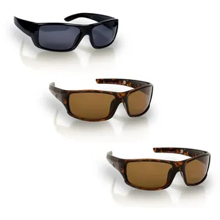 Mediashop HD Polar View - polarisierte Sonnenbrille - Damen & Herren - Sportbrille - Brillen Set braun - Fahrerbrille mit UV400 Schutz - Unisex - Fahrradbrille - 2 Stück braun - 1 Stück schwarz