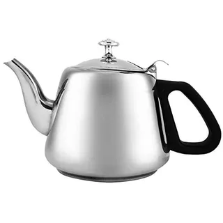 1,5 L / 2 L Edelstahl-Teekanne, Blatt-Tee-Kaffeekanne Teegeschirr-Heißwasserkessel mit Abnehmbarem Filter-Ei(2L)