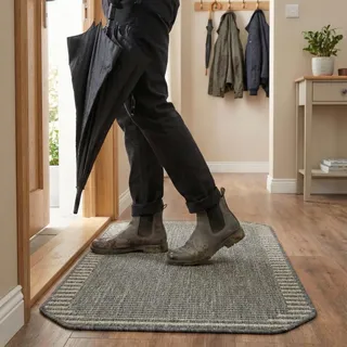 e-floor Schmutzfangmatte Flur 68 x 114 cm - rutschfest Fußmatte Haustür Verformungsbeständig - Fussmatte Innen Waschbar - Sauberlaufmatte für Allergiker - Vorzimmer Türvorleger Leicht zu Staubsaugen