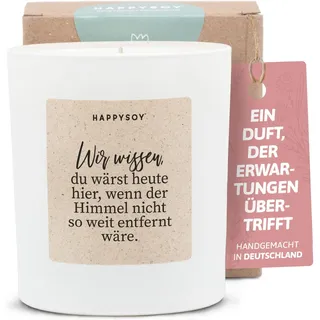 Trauergeschenk Erinnerung - Duftkerze mit Spruch - Trauerkerze, Trost Geschenke, Trauerkerzen - Handgemachte Kerze - Sojawachs - Weiß