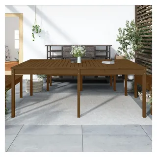 furnicato Gartentisch Massivholz 203,5 x 100 x 76 cm Honigbraun (1-St), Stabiler Outdoor-Tisch mit rustikaler Optik für deinen Garten braun 100 cm x 76 cm x 203.5 cm