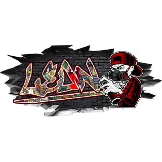Wandtattoo Name Leon Aufkleber Graffiti Sprayer Wandbild Sticker selbstklebend Mauerloch 3D Effekt verschiedene Größen Deko Wohnung Wohnzimmer Schlafzimmer Bad Kinderzimmer (80 x 35 cm)