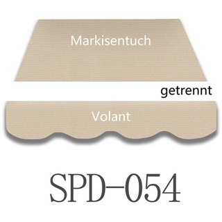 VANA Markisenstoffe Zeltstoffe Sonnenschutz Markisentuch Markisenbespannung Ersatzstoffe inkl. Volant fertig genäht (3x2.5m, SPD054)