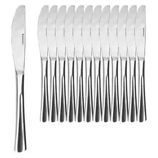 Esmeyer Tafelmesser Stockholm 204-045, Wellenschliff, 21 cm, Edelstahl 18/10, silber poliert, 12 Stück