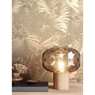 Newroom Vliestapete Okapi Tapete Dschungeltapete Glänzend,Dschungel,Blätter, Gold Tapete Tropisch Glänzend - Dschungeltapete Blätter Floral Modern Dschungel Blätter für Wohnzimmer Schlafzimmer Küche, Blätter goldfarben