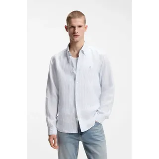 Boss Leinenhemd Regular Fit Blau S