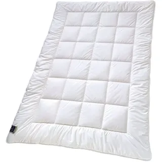 billerbeck Kunstfaserbettdecke 520 ALCANDO®, Bettdecken für Sommer und Winter, Decke, Füllung: 100% Polyester (AIRSOFT® - Hohlfaser), Bezug: 100% Baumwoll-Feinperkal, Die strapazierfähige und kuschelige Faserdecke weiß 135 cm x 200 cm