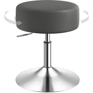 WOLTU Schminktisch Hocker, Schminkhocker, modern, PU-Bezug, Grau | Schminkstuhl, Höhenverstellbar, 360° Drehbar, Dicke Polsterung, für Schminktisch, Schlafzimmer, Esszimmer