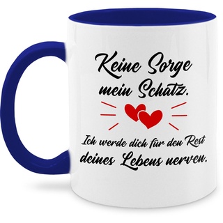 Shirtracer Tasse Jahrestag Pärchen Partner Sprüche für Sie Ihn Spruch Liebe Frauen Männ, Keramik, Valentinstag Geschenk blau