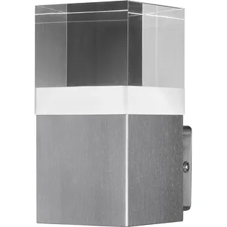 LEDVANCE Außenleuchte Edelstahl 16,0 cm inkl. Dämmerungssensor silber