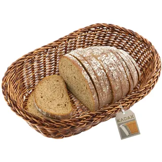 KADAX Geflochtener Korb, Brotkorb aus Polypropylen, Obstkorb, Lebensmittelkorb in 3 verschiedenen Farben, Frühstücks Flechtkorb, Besteckkorb, Aufbewahrungskorb (Braun, Oval)