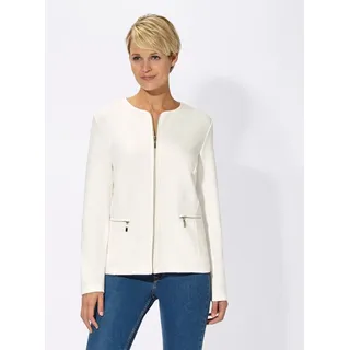 Jackenblazer CASUAL LOOKS "Jersey-Blazer" Gr. 38, weiß Damen Blazer