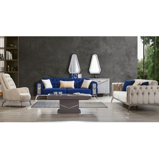 JVmoebel Sofa Sofagarnitur Couch Set Polster Möbel 3+3+1 Wohnzimmer 3tlg. Garnituren, Made In Europe weiß