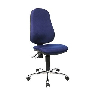 Topstar Bürostuhl Point 60, 8169G26 Stoff blau, Gestell chrom