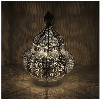 Casa Moro Nachttischlampe Orientalische Tischlampe Lampe in weiß Gold, ohne Leuchtmittel, Ostern Muttertag Dekoration Leuchte LN2080 weiß